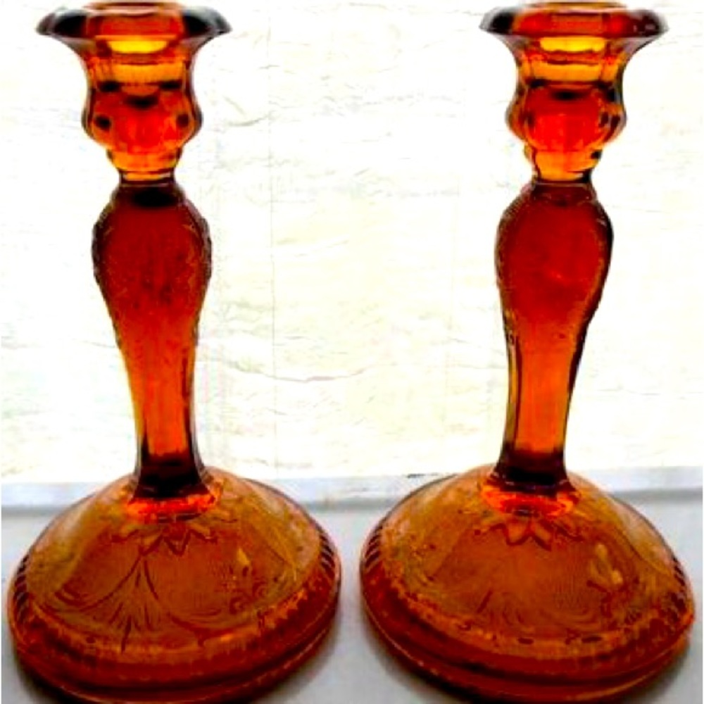 Amber Tiara candlesticks